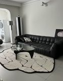  BW leaf pattern rug 