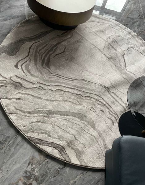  Grey Liquid Round Rug Collection 