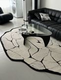  BW leaf pattern rug 