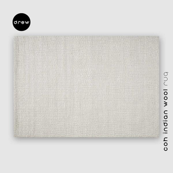  COK Indian Wool Rug - Creamy White - COK09 