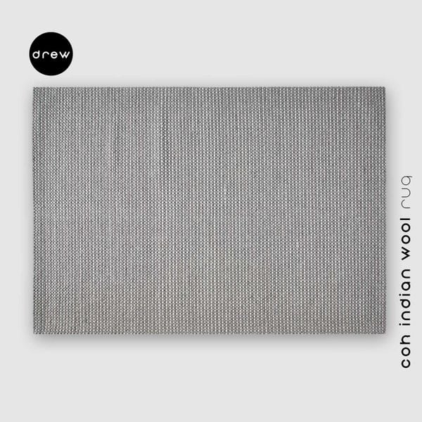  COK Indian Wool Rug - Light Grey - COK01 