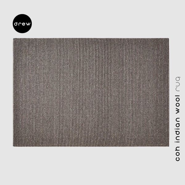  COK Indian Wool Rug - Dark Brown - COK02 
