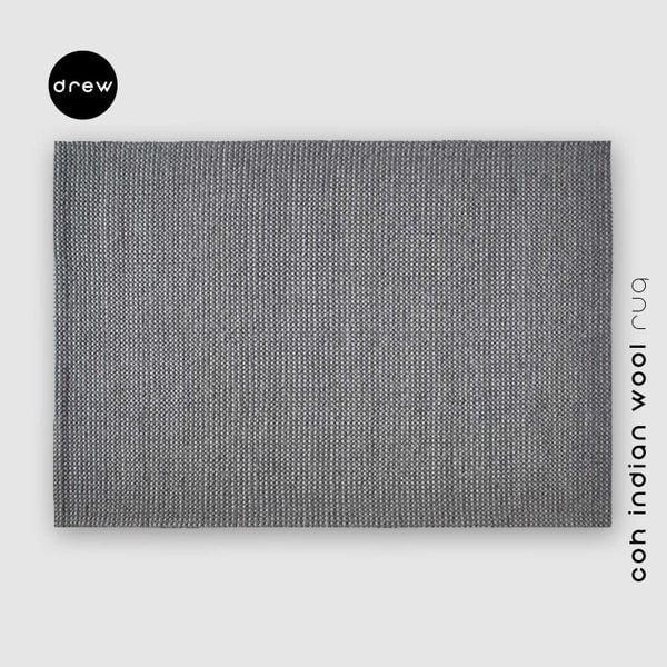  COK Indian Wool Rug - Dark Grey - COK03 