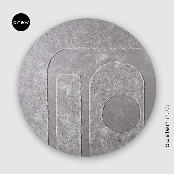  Buster Rug - Grey - Round 