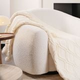  Chenille knitted wool throw 1.3x1.6m 