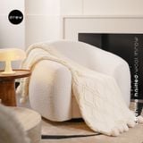  Chenille knitted wool throw 1.3x1.6m 