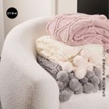  Chenille knitted wool throw 1.3x1.6m 