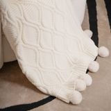  Chenille knitted wool throw 1.3x1.6m 