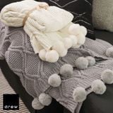  Chenille knitted wool throw 1.3x1.6m 