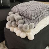  Chenille knitted wool throw 1.3x1.6m 