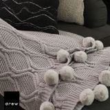  Chenille knitted wool throw 1.3x1.6m 