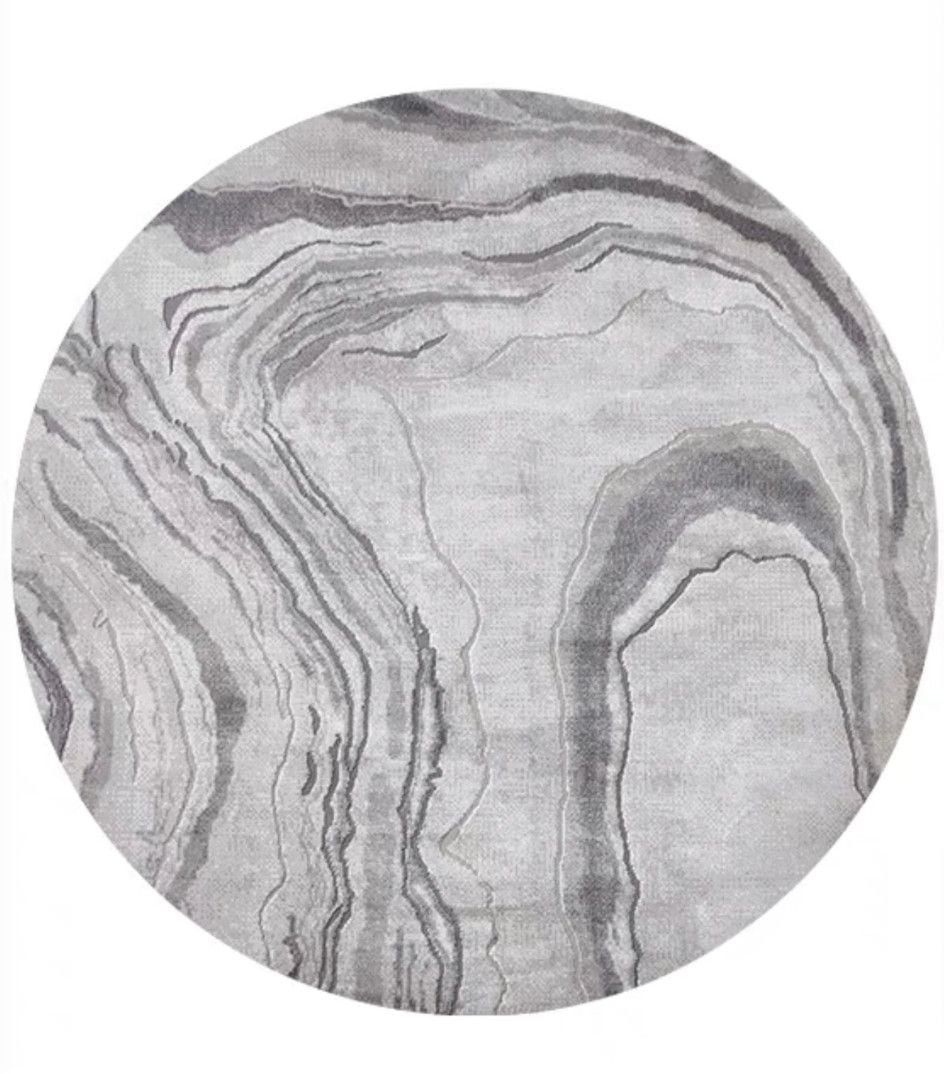  Grey Liquid Round Rug Collection 