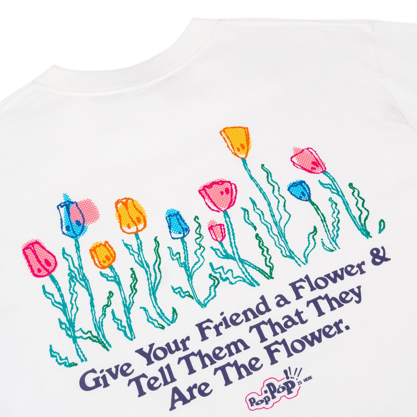 POPPOP FLOWER TEE WHITE – Poppophihi
