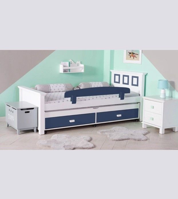 Giường đơn gỗ thông pano cao 80*190 46 kết hợp MDF