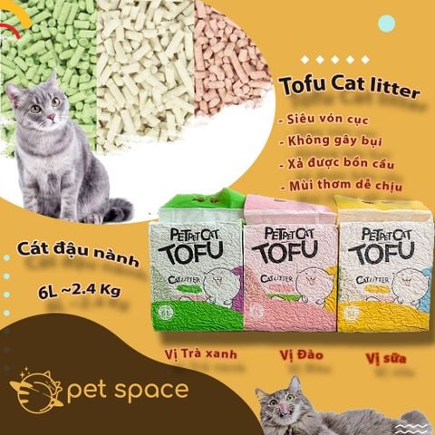 Cát đậu nành, cát đậu phụ, Tofu catlitter Petpet cat 06L