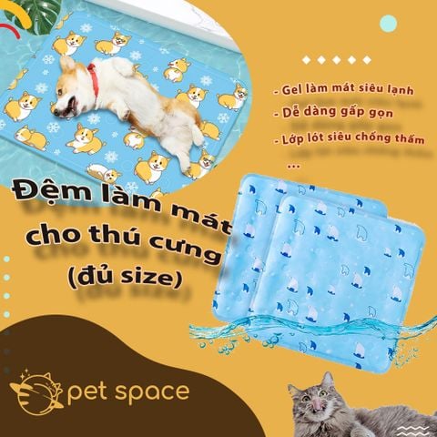 Đệm gel làm mát cho chó mèo nằm Đủ SIZE ( S;M;L; XL)
