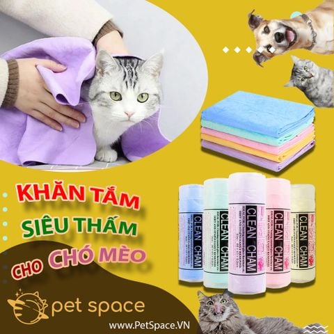 KHĂN TẮM SIÊU THẤM CHO CHÓ MÈO