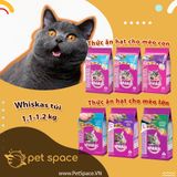 Thức ăn hạt túi Whiskas  Adult and Junior  3 vị cá ngừ/ cá thu/ cá biển.