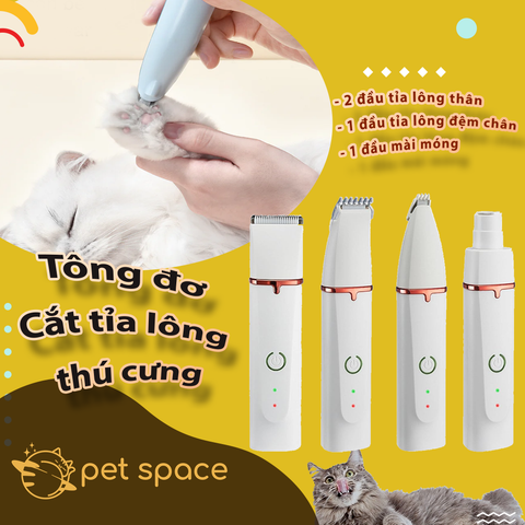 Tông đơ tỉa lông cho thú cưng 4 trong 1