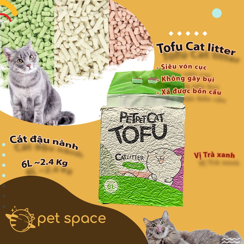 Cát đậu nành, cát đậu phụ, Tofu catlitter Petpet cat 06L Petspace.vn