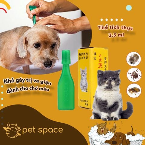 Nhỏ gáy ngừa ve rận bọ chét cho chó mèo.