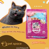 Thức ăn hạt túi Whiskas  Adult and Junior  3 vị cá ngừ/ cá thu/ cá biển.