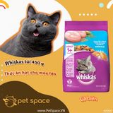 Thức ăn hạt túi Whiskas  Adult and Junior  3 vị cá ngừ/ cá thu/ cá biển.