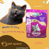 Thức ăn hạt túi Whiskas  Adult and Junior  3 vị cá ngừ/ cá thu/ cá biển.