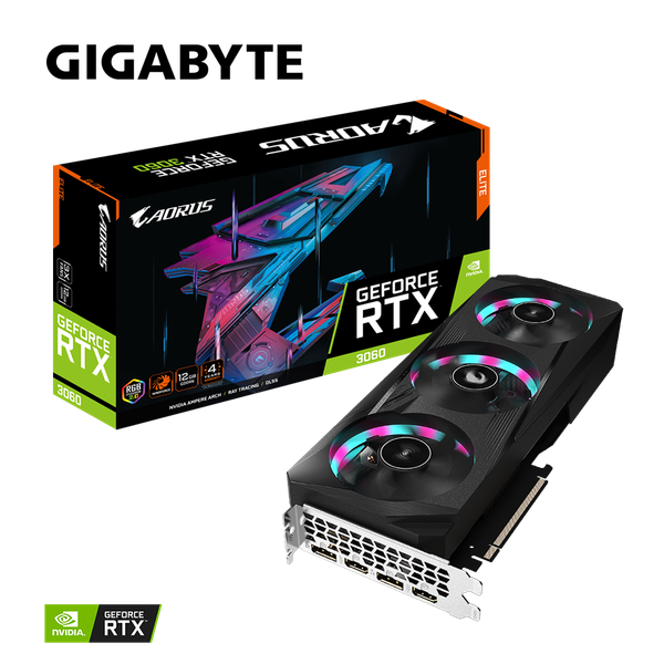 CARD MÀN HÌNH GIGABYTE AORUS GEFORCE RTX 3060 ELITE 12G (REV 2.0)