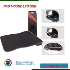 Mouse Pad Gaming RASURE RS02 LED RGB - Full Box : 250*350*3mm