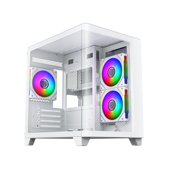 CASE XIGMATEK PANO M NANO 3GF (MATX, 3 Fan) WHITE