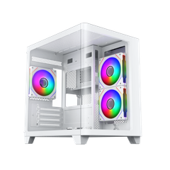CASE XIGMATEK PANO M NANO 3GF (MATX, 3 Fan) WHITE
