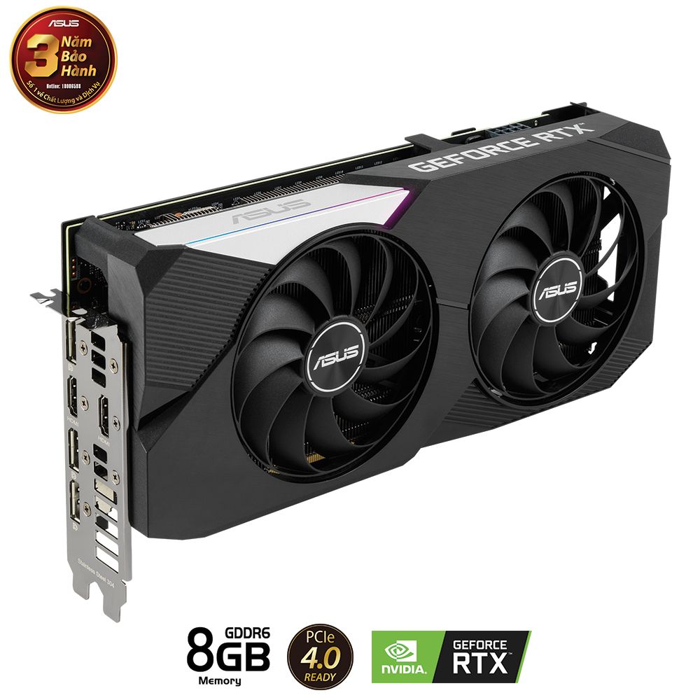 CARD MÀN HÌNH ASUS DUAL GEFORCE RTX 3060 TI V2 O8G GDDR6 (LHR)