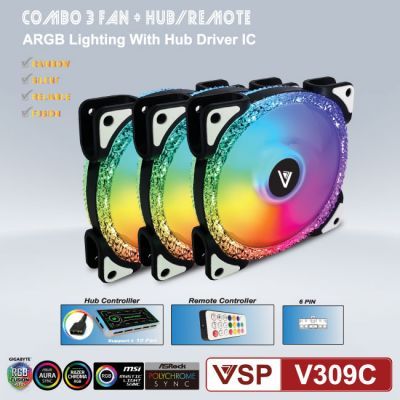 Kit Fan Case V309C LED RGB (3Fan)