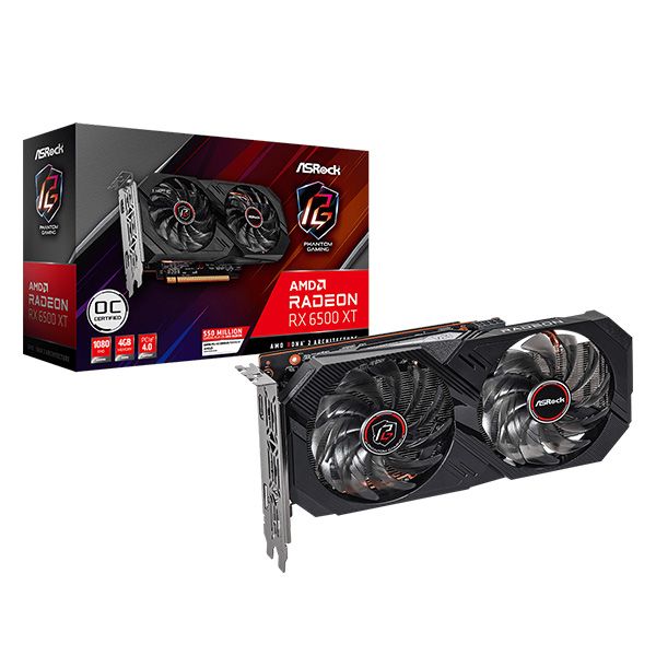 VGA ASROCK Radeon RX 6500 XT PHANTOM GAMING D 4GB OC ( RX6500XT PGD 4GO )