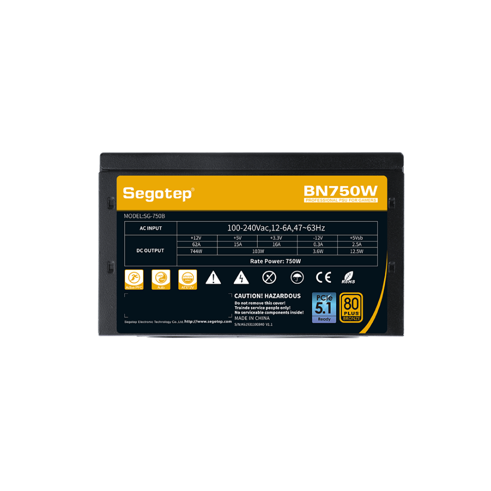 Nguồn Segotep BN750W 750W 80Plus Bronze PCIE 5.1