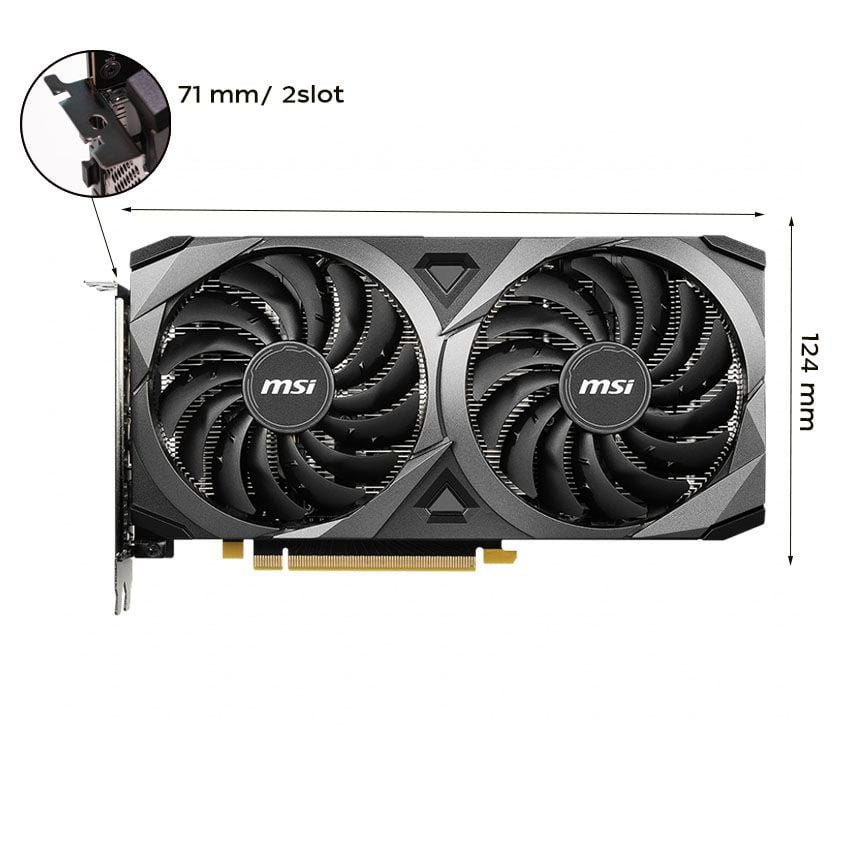 Card màn hinh MSI RTX3060TI Ventus 2X OCV1 8G 2 Fan V2