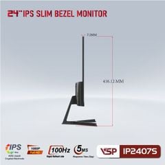 Màn hình VSP IP2407SG 24inch IPS | FHD | VGA | HDMI | 100Hz Tràn Viền BLACK