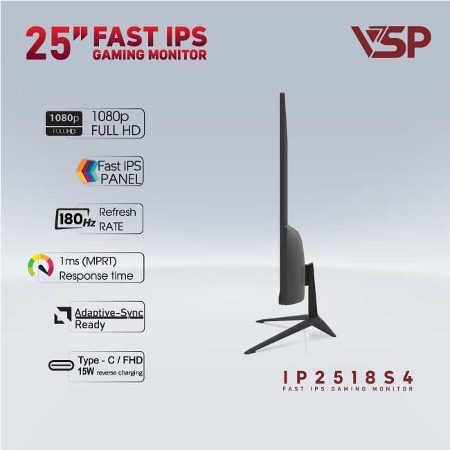 Màn hình VSP IP2518S4 (24.5Inch/ FHD/ Fast IPS/ 180Hz/ 1ms/ Black)