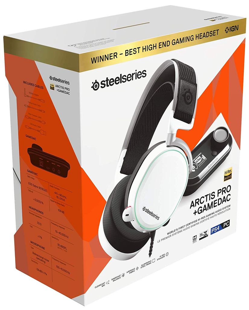 TAI NGHE STEELSERIES ARCTIS PRO + GAMEDAC WHITE EDITION