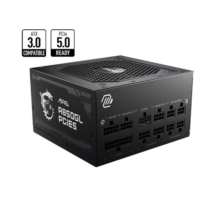 NGUỒN MSI MAG A850GL PCIE5 - 850W ATX 3.0 ( 80 PLUS GOLD / FULL MODULAR )