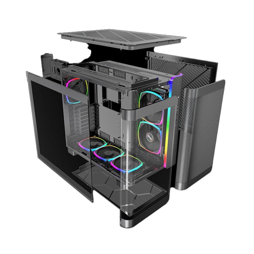 Case Montech King 95 Pro - Đen | Sẵn 6 fan ARGB