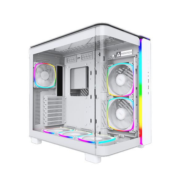 Case Montech King 95 Pro - Trắng | Sẵn 6 fan ARGB