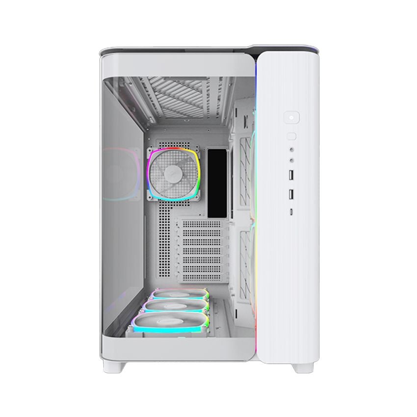Case Montech King 95 Pro - Trắng | Sẵn 6 fan ARGB