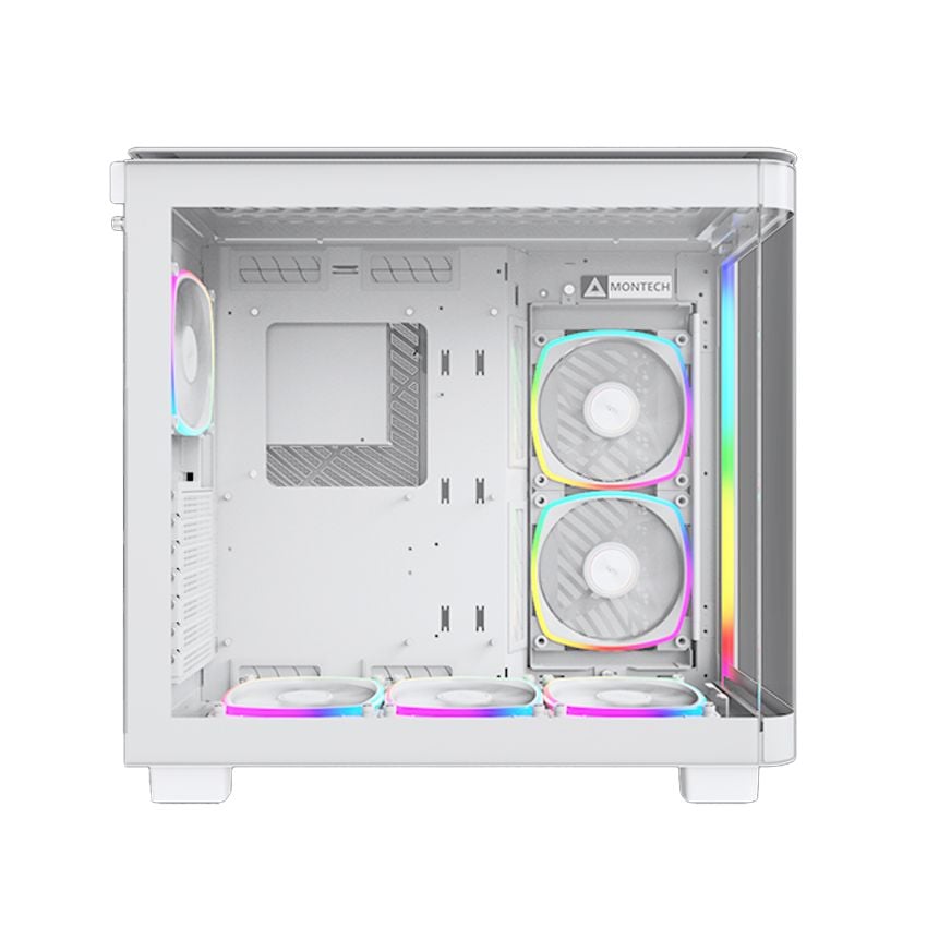 Case Montech King 95 Pro - Trắng | Sẵn 6 fan ARGB