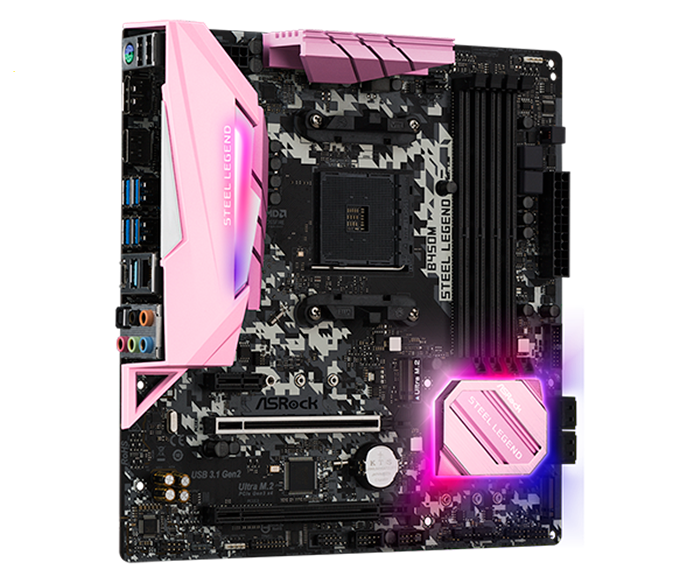 MAIN ASROCK B450M STEEL LEGEND (PINK EDITION)
