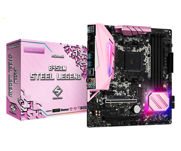 MAIN ASROCK B450M STEEL LEGEND (PINK EDITION)