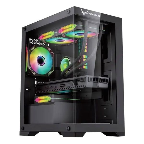 Case Centaur Lumix | M-ATX, Tặng 3Fan RGB Đen