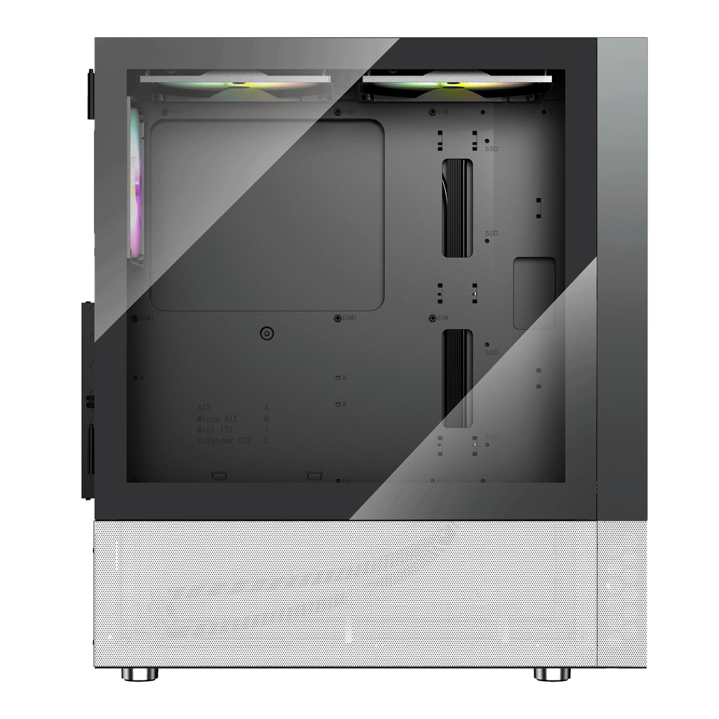 Case Magic GM-04 AIR BLACK AND WHITE GLASS 3F ATX