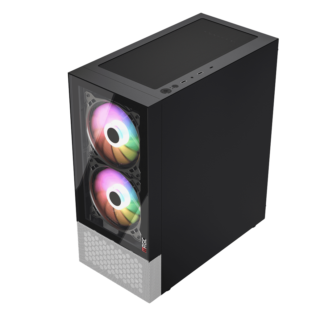 Case Magic GM-04 AIR BLACK AND WHITE GLASS 3F ATX